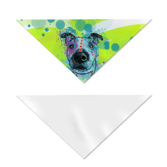 Preview: Hunde-Bandana Sancho - Popart Hundedesign, 100 % Polyester, 70x30 cm, verstellbar, waschbar